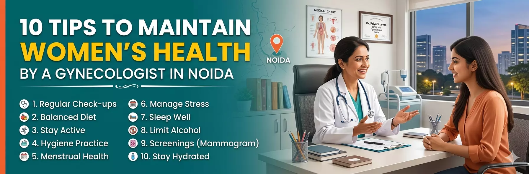 10 Tips to Maintain Women’s Health by a Gynecologist in Noida