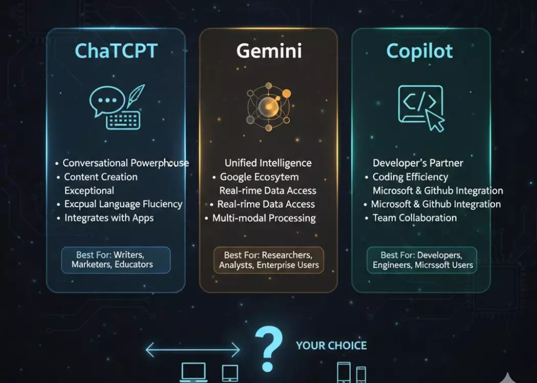 AI Comparison Guide: ChatGPT, Gemini, and Copilot . What You Should Know Before Choosing One?
