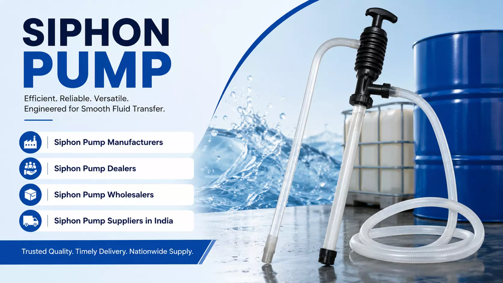 How to Choose Reliable Siphon Pump Suppliers in India for Industrial Use
