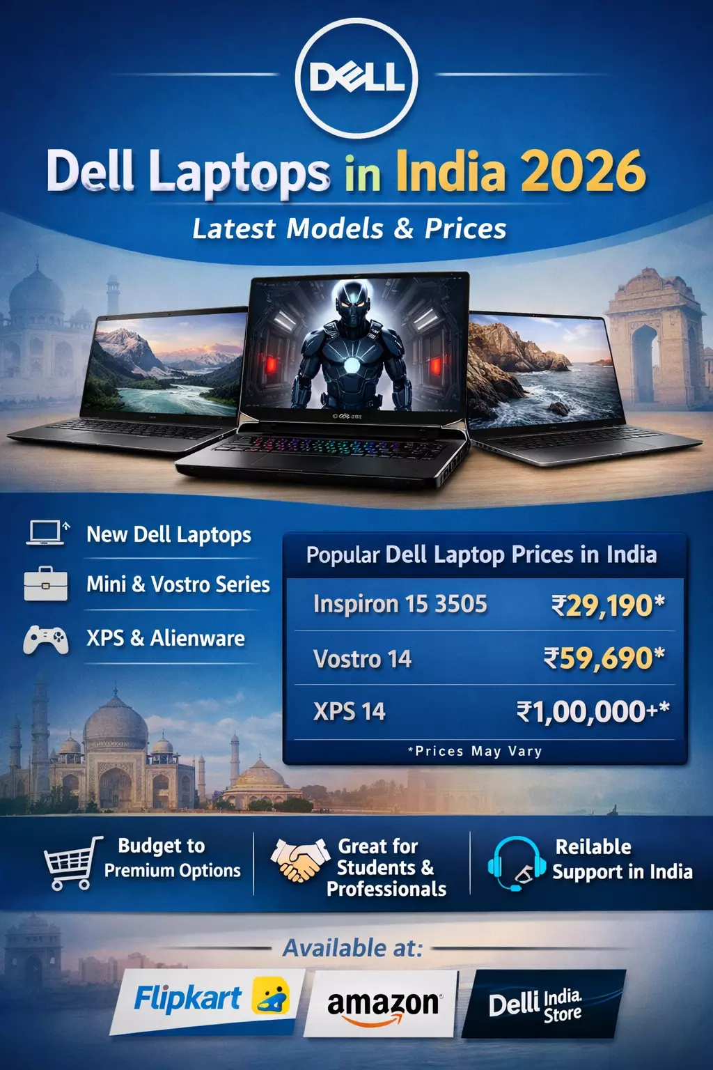 Dell Laptops in India 2026 – Latest Dell Models, Mini Laptops & New Dell Laptop Prices
