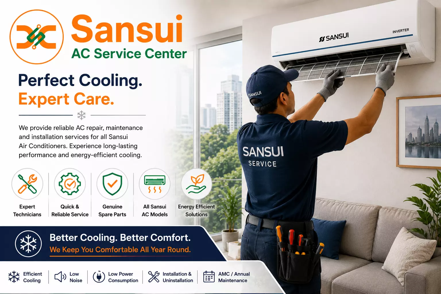 Is AC gas filling available at Sansui AC Service Center?