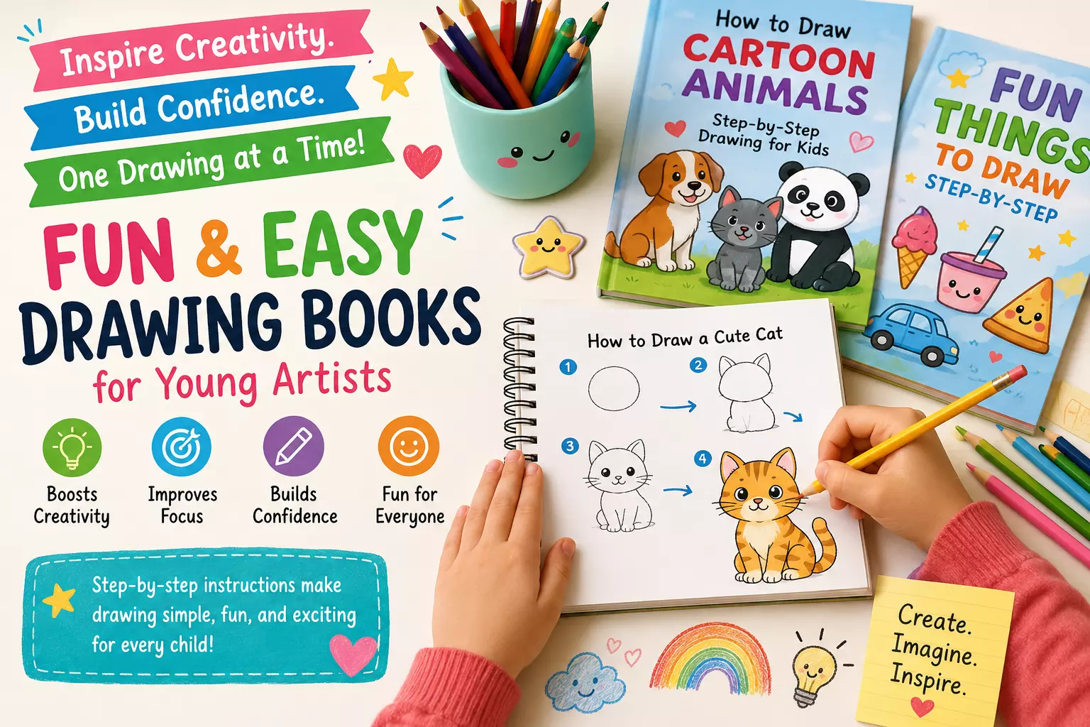 Unlock Your Child’s Creativity with Fun Step-By-Step Drawing Books