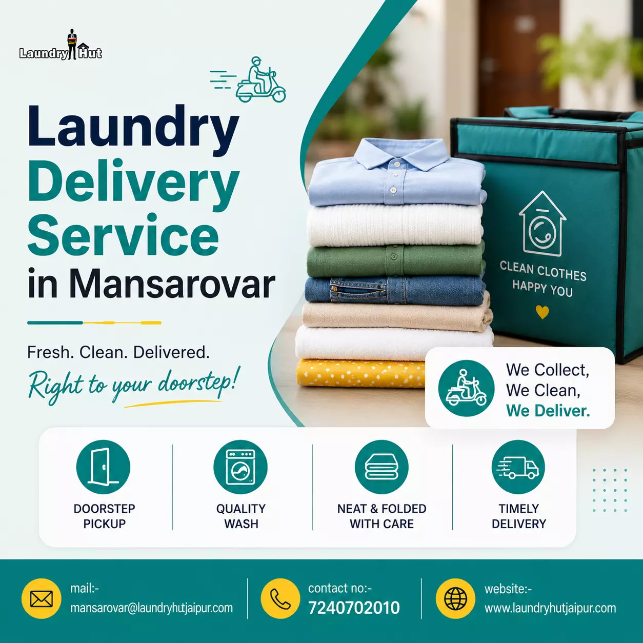 Doorstep Laundry Delivery in Mansarovar at Affordable Prices