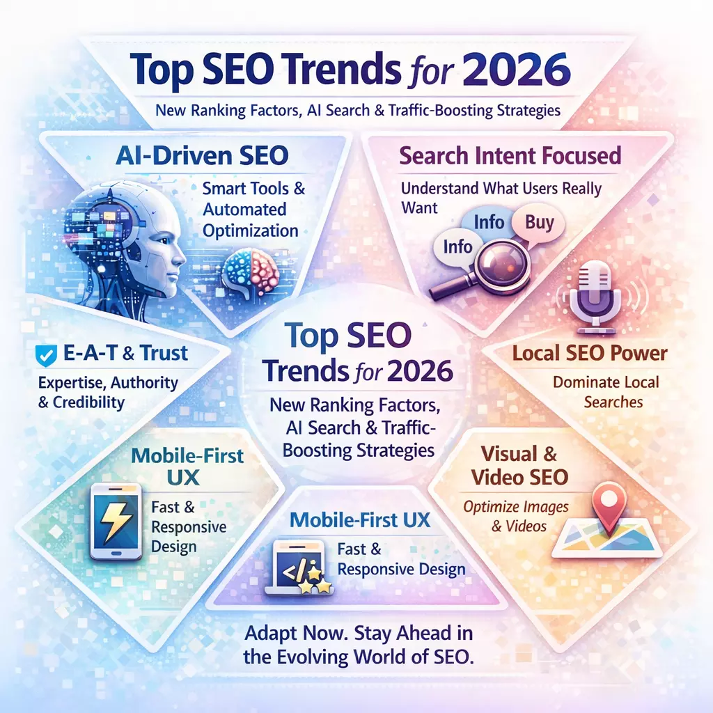 Top SEO Trends for 2026: New Ranking Factors, AI Search & Traffic-Boosting Strategies