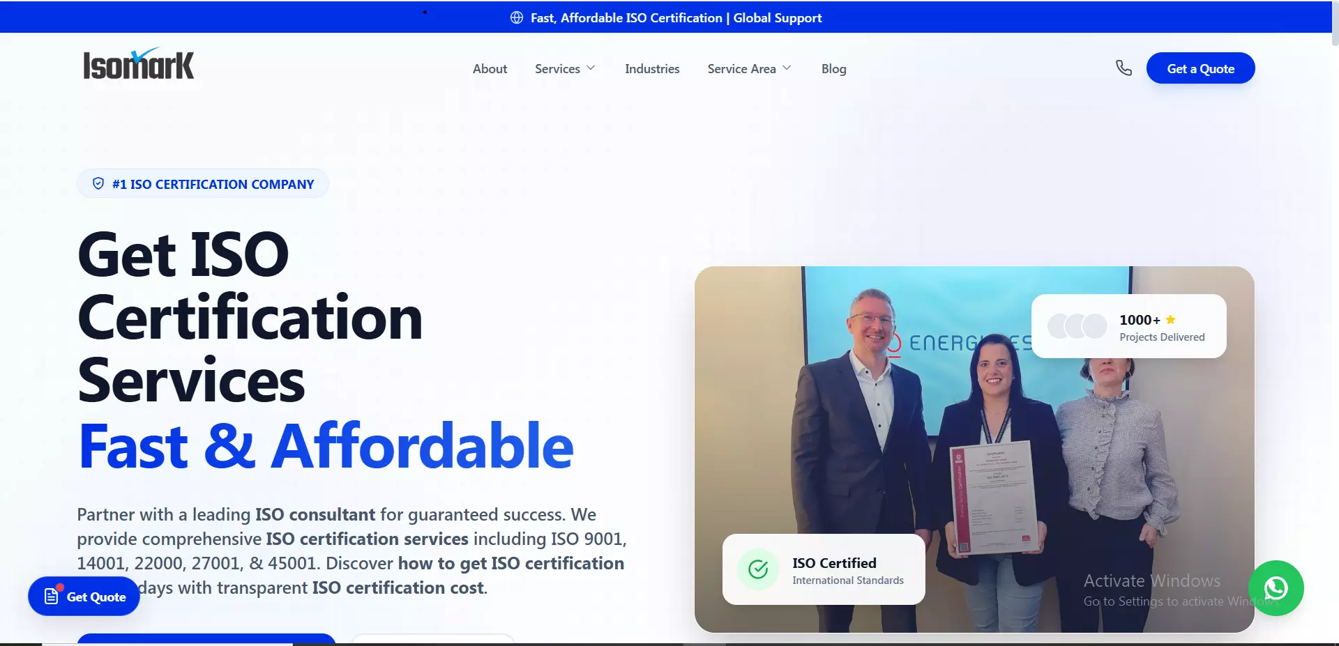 Get ISO Certification Services Fast & Affordable