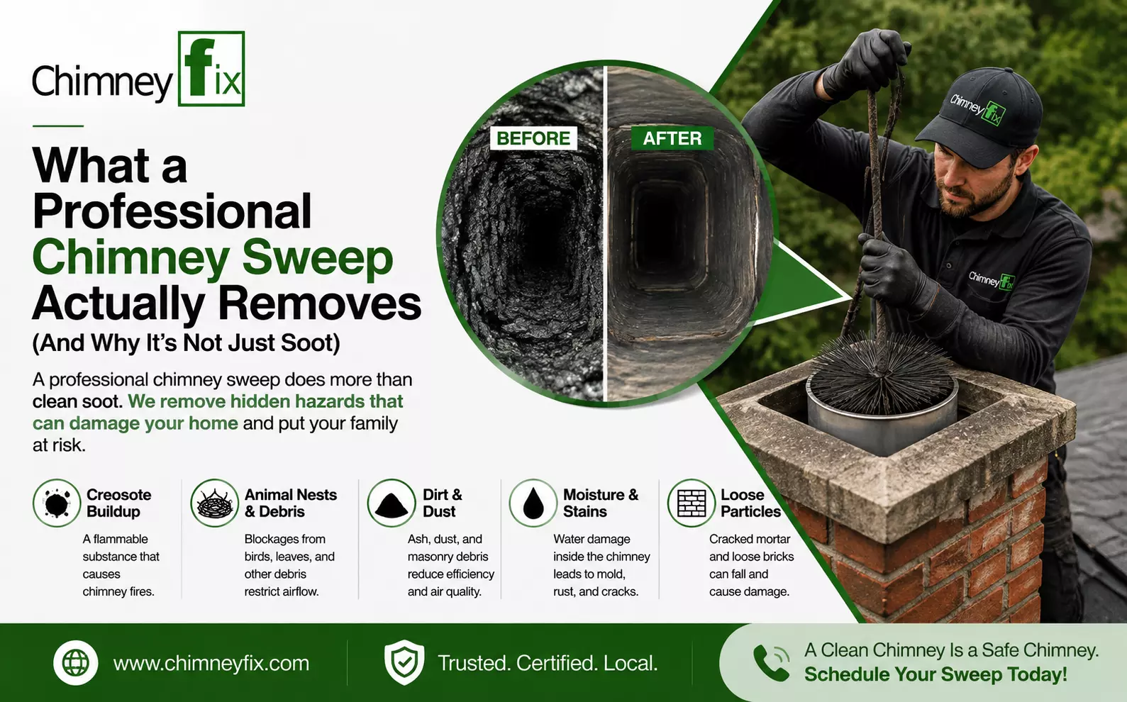 What a Professional Chimney Sweep Actually Removes (And Why It's Not Just Soot)
