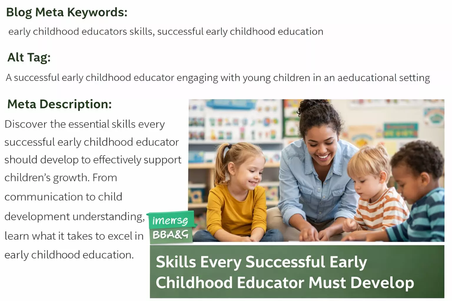 Skills Every Successful Early Childhood Educator Must Develop