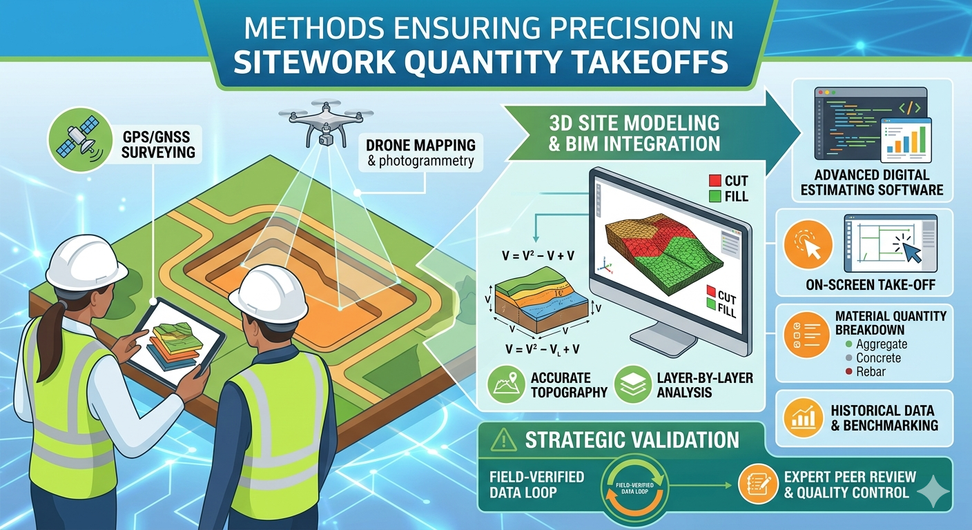 Which Methods Ensure Precision in Sitework Quantity Takeoffs