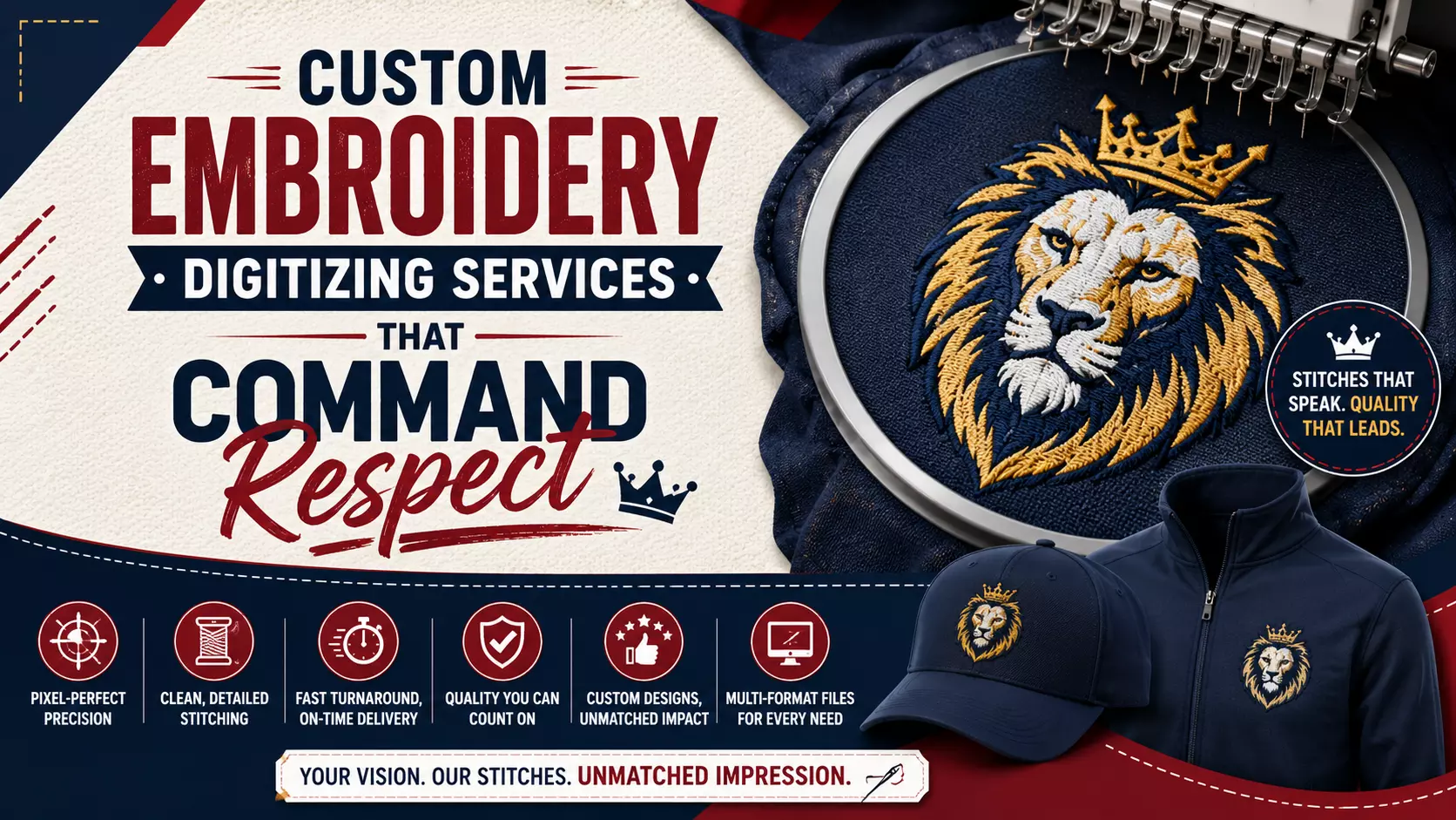 Custom Embroidery Digitizing Services That Command Respect