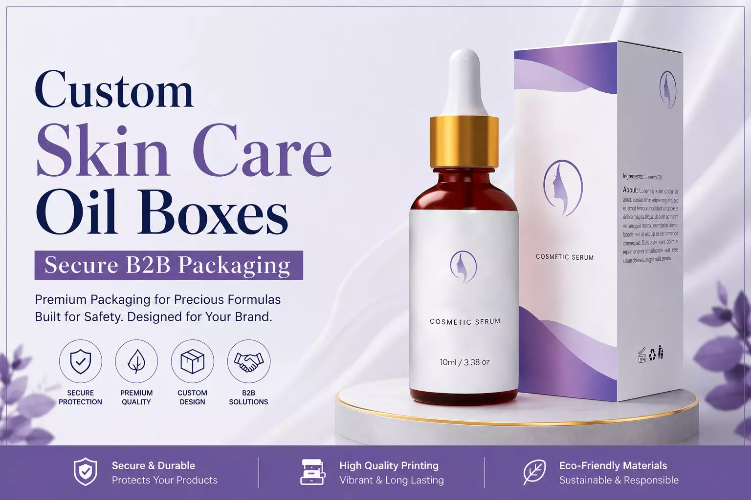 Custom Skin Care Oil Boxes: Secure B2B Packaging