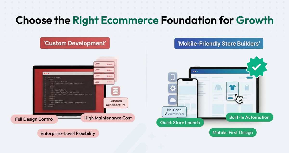 Mobile-Friendly eCommerce Store Builders vs Custom Development: Which ...