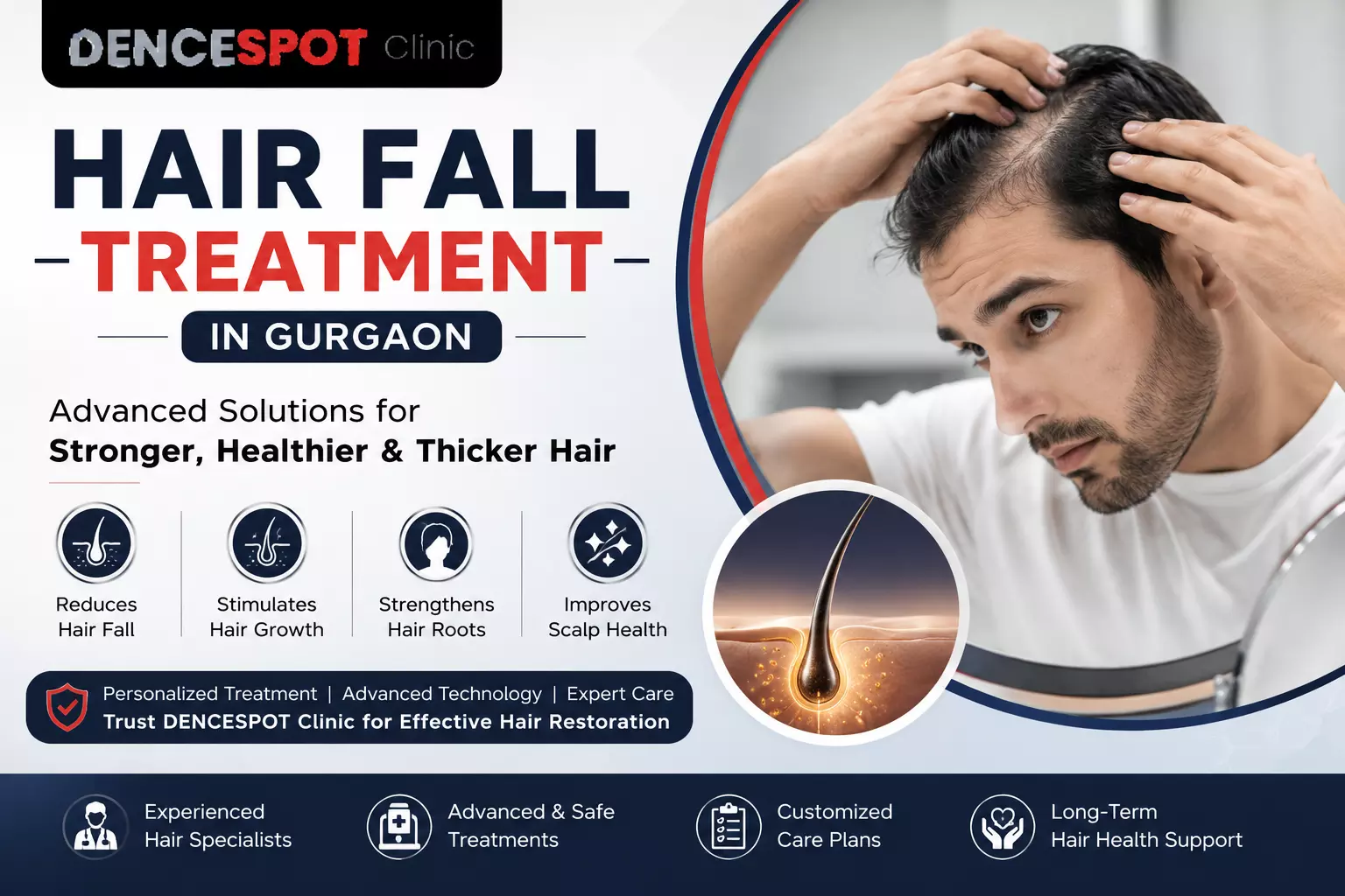 Hair Fall Treatment in Gurgaon: Advanced Hair Care Solutions at Dencespot Clinic