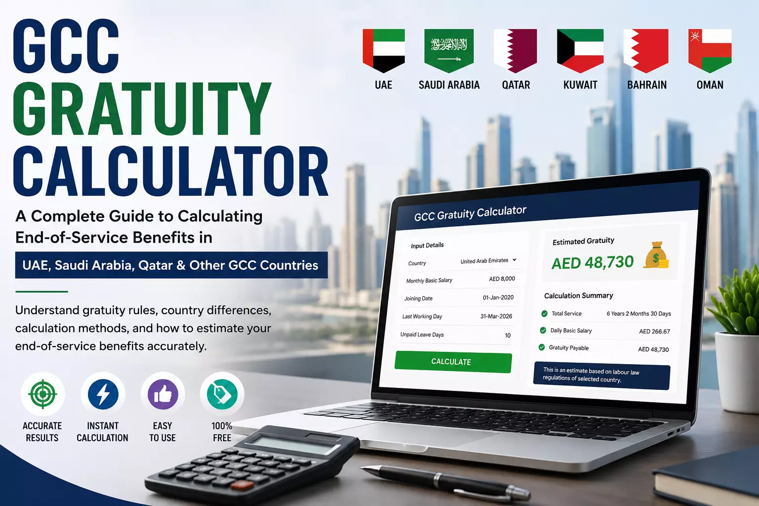 GCC Gratuity Calculator: A Complete Guide to Estimating End-of-Service Benefits Across GCC Countries
