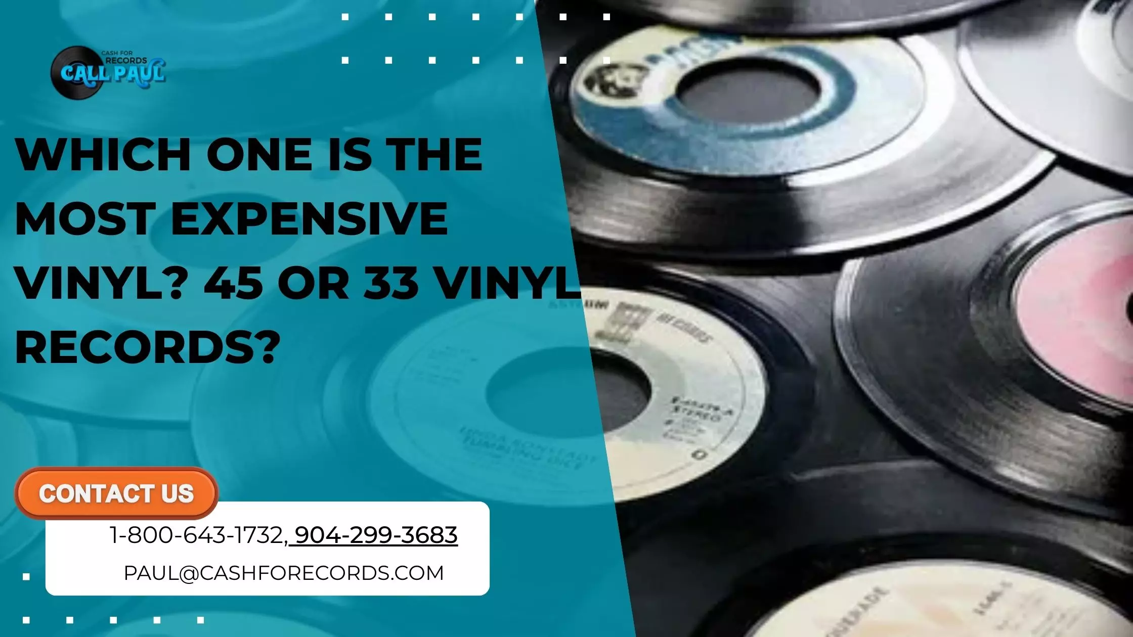 Which one is the most expensive vinyl? 45 or 33 vinyl records?
