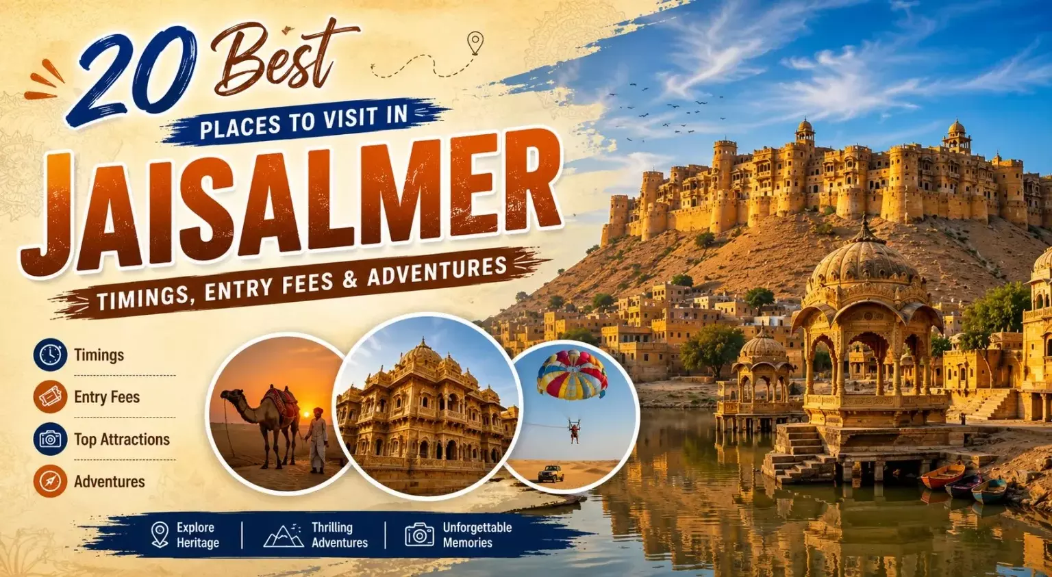 Best Places to Visit in Jaisalmer: Top 20 Tourist Attractions You Must Explore