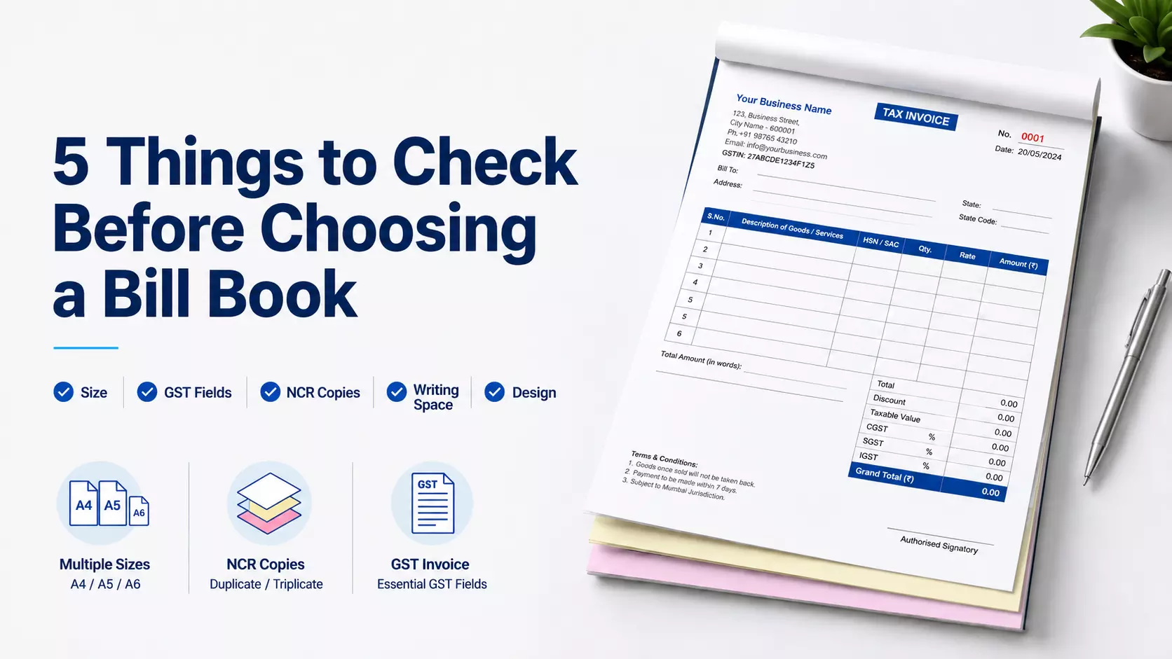5 Things to Check Before Choosing a Bill Book for Your Business