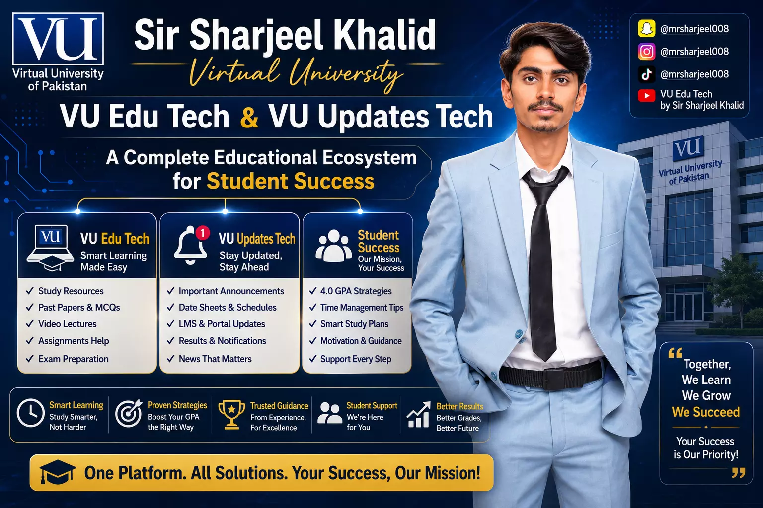 Sir Sharjeel Khalid, Virtual University, VU Edu Tech & VU Updates Tech – A Complete Educational