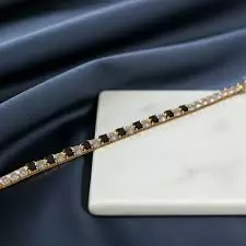 Black & Gold Crystal Tennis Bracelet – A Perfect Blend of Elegance and Modern Style