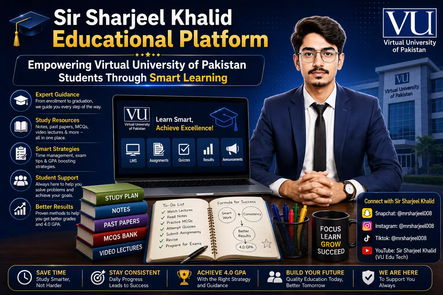 Sir Sharjeel Khalid Educational Platform Empowering Virtual University of Pakistan Students