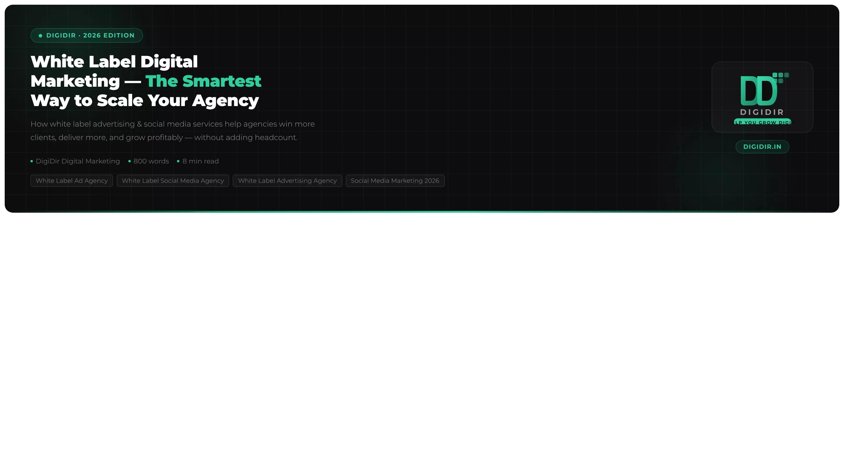 White Label Digital Marketing in 2026 — The Smartest Way to Scale Your Agency