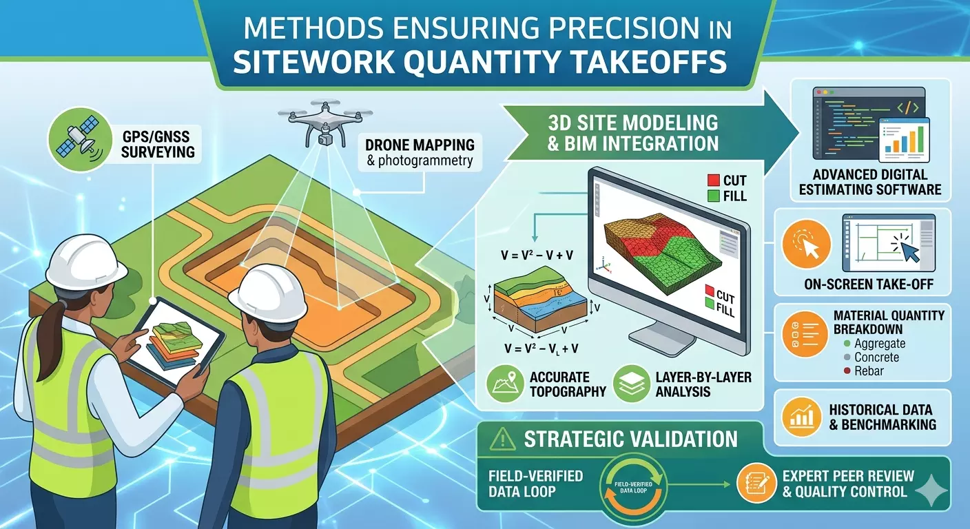 Which Methods Ensure Precision in Sitework Quantity Takeoffs