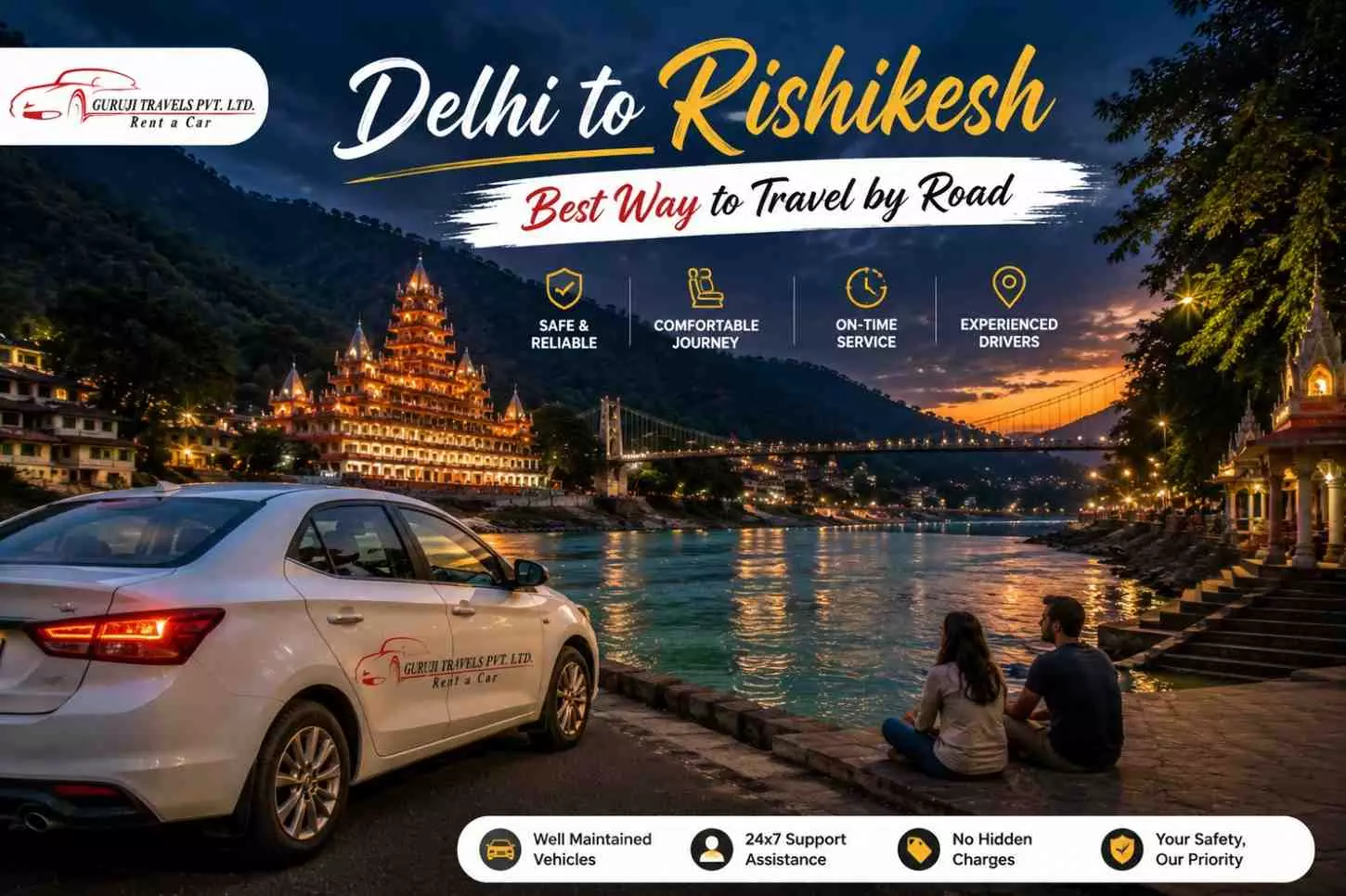 Delhi to Rishikesh Taxi Service | Guruji Travel Pvt Ltd