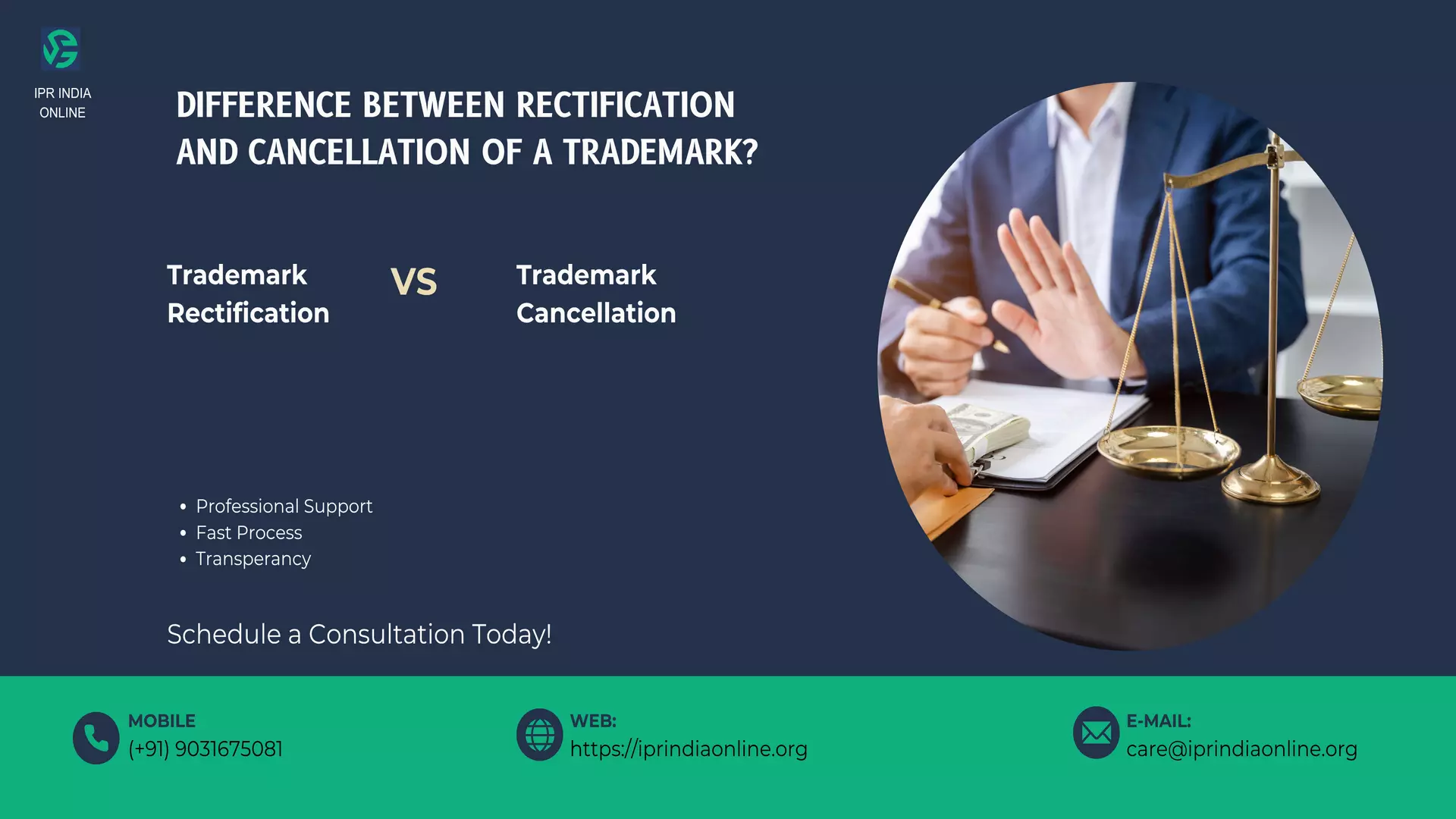 Difference between rectification and cancellation of a trademark?