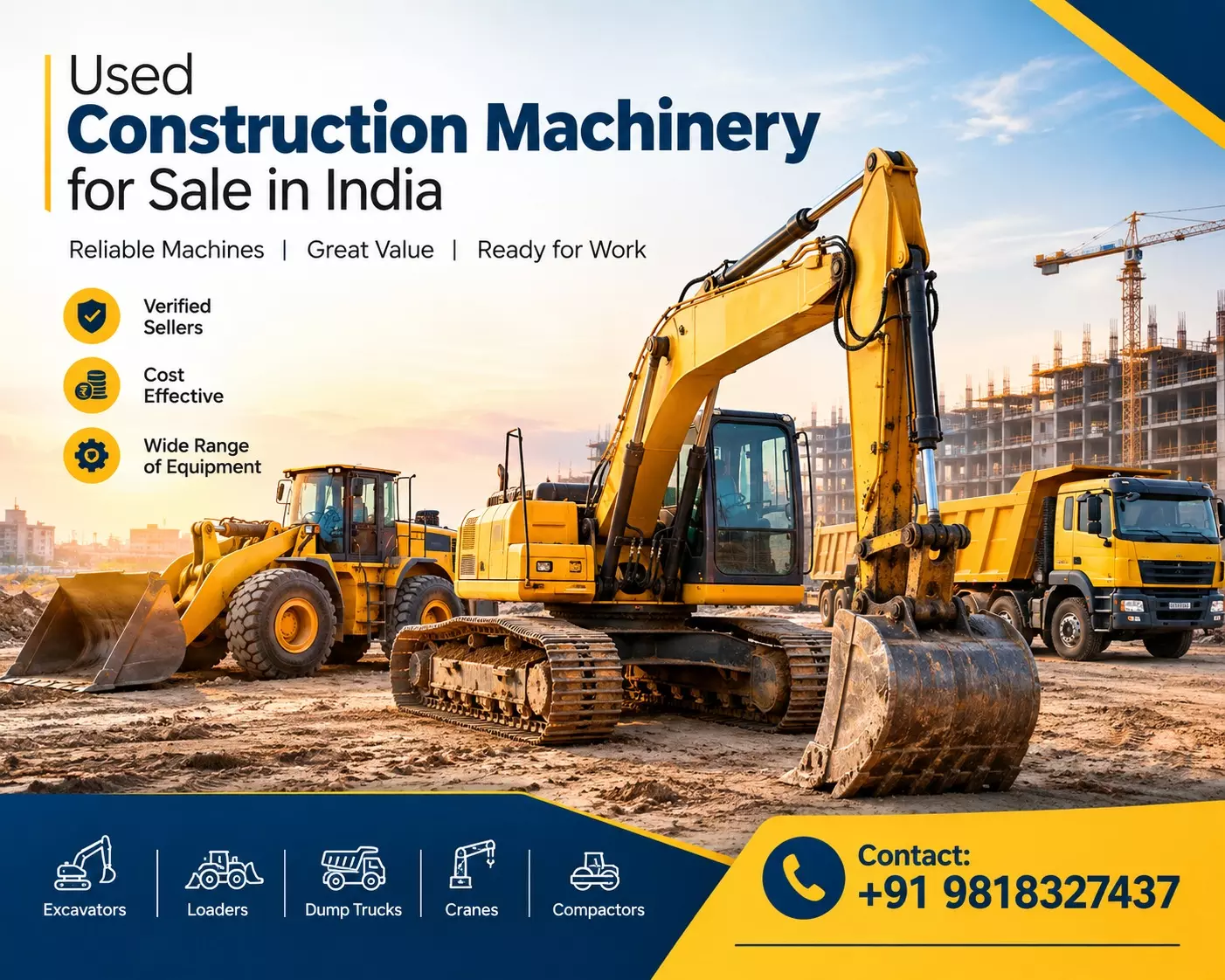 Used Construction Machinery for Sale in India - Quality Equipment for Construction Projects