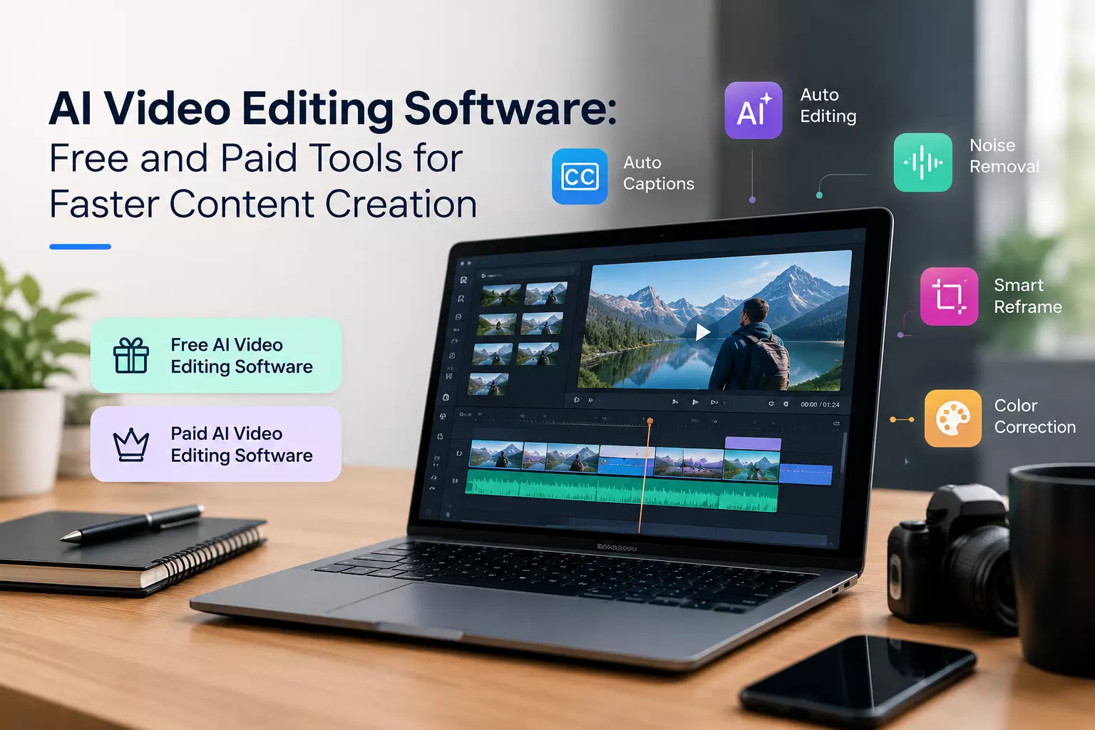 AI Video Editing Software: Free and Paid Tools for Faster Content Creation