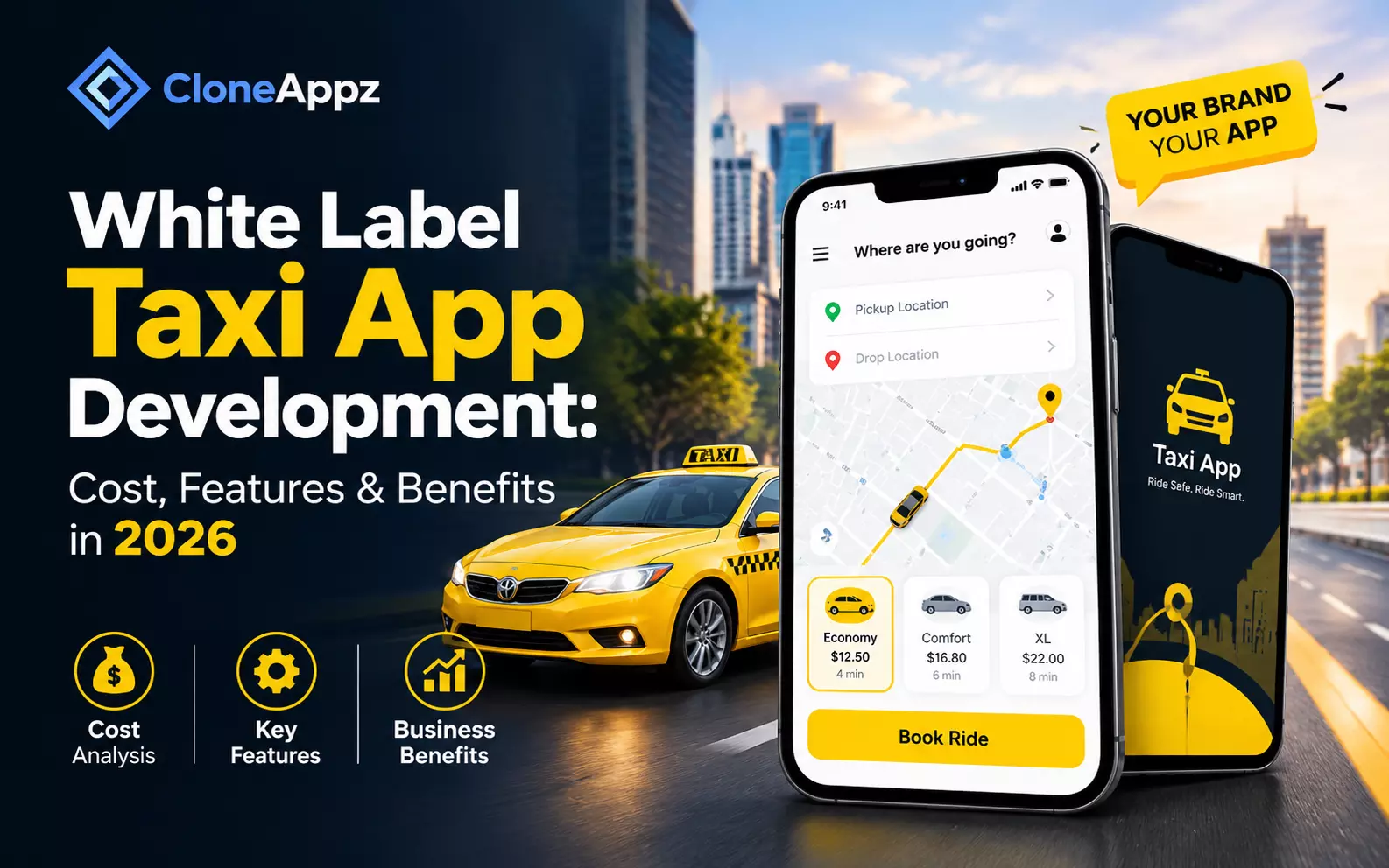 White Label Taxi App Development: Cost, Features & Benefits in 2026