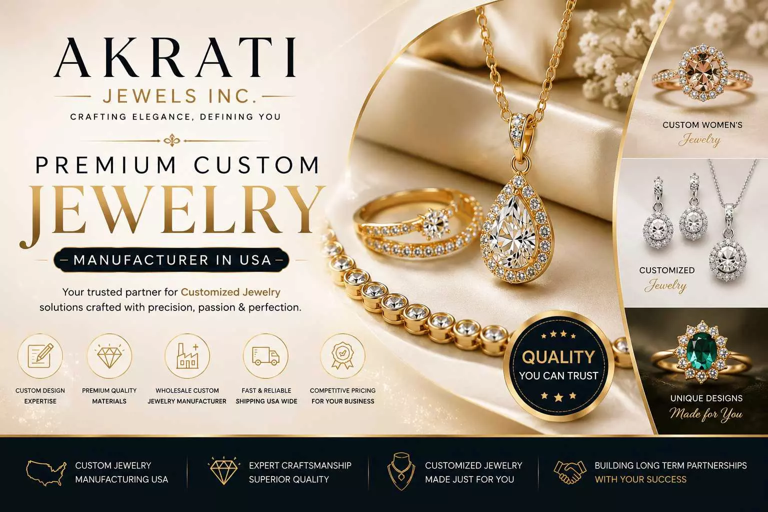 Akrati Jewels Inc | Leading Wholesale Custom Jewelry Manufacturer in USA