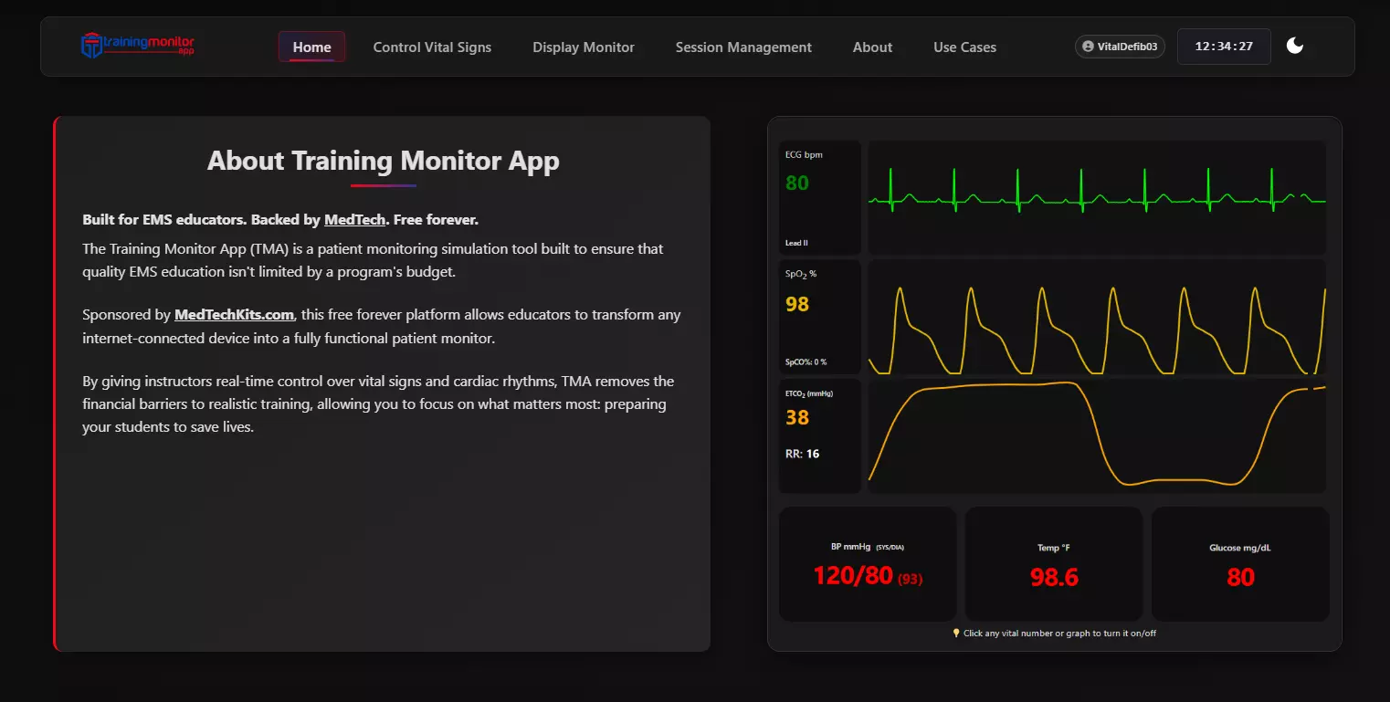 Free Cardiac Monitor Simulator for EMT & Paramedic Training