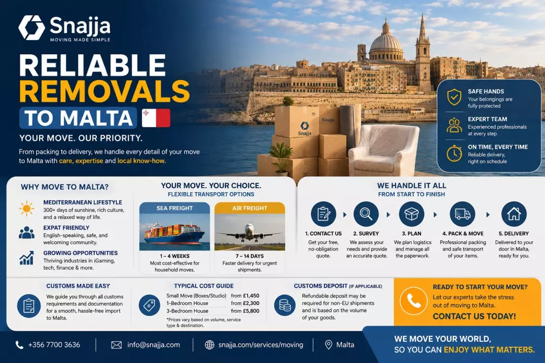 Compare Removals to Malta Quotes | Snajja