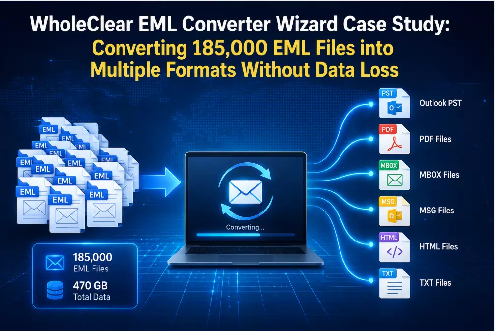 WholeClear EML Converter Case: Converting 185,000 EML Files into Multiple Formats Without Data Loss