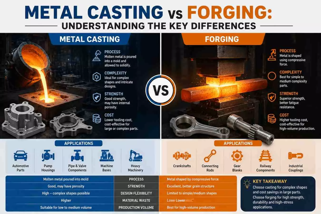 Metal Casting vs Forging: Understanding the Key Differences