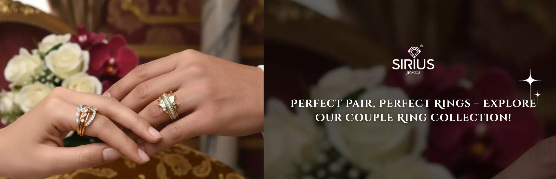 Elegant Couple Rings | Wedding & Engagement Pair Rings by Sirius Jewels