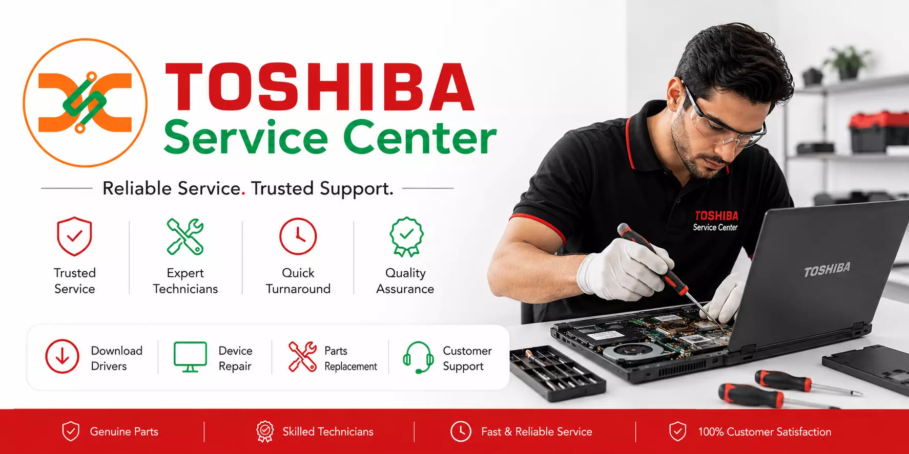 Does the Toshiba Service Center repair backlight issues?