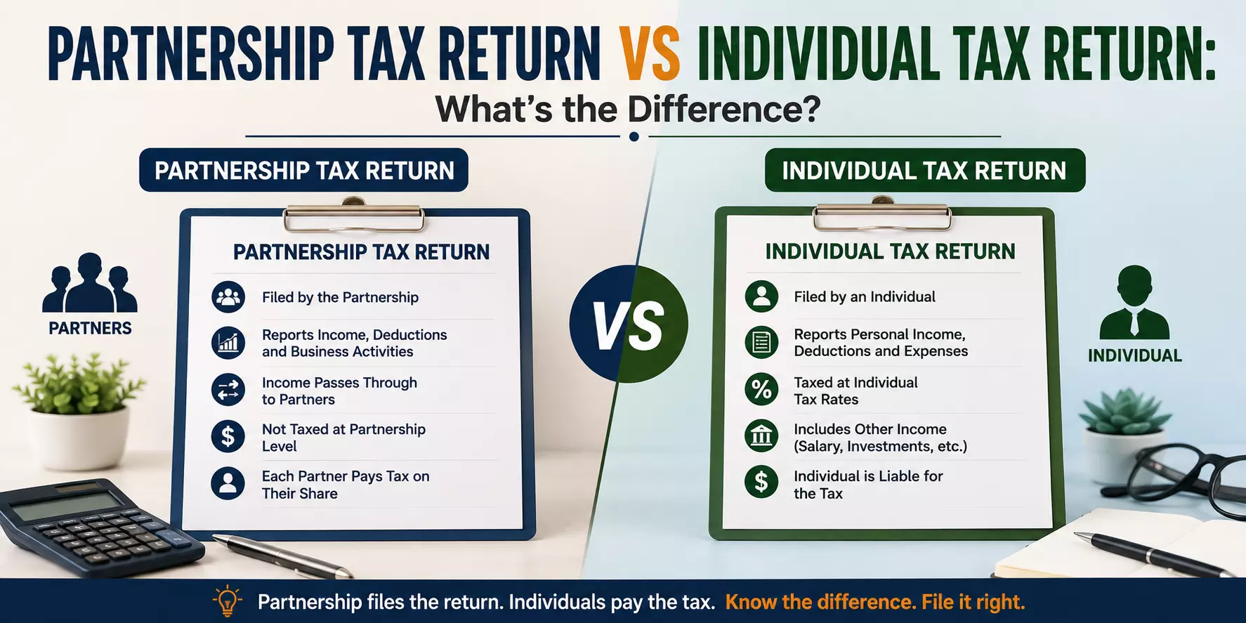 Partnership Tax Return vs Individual Tax Return: What’s the Difference?