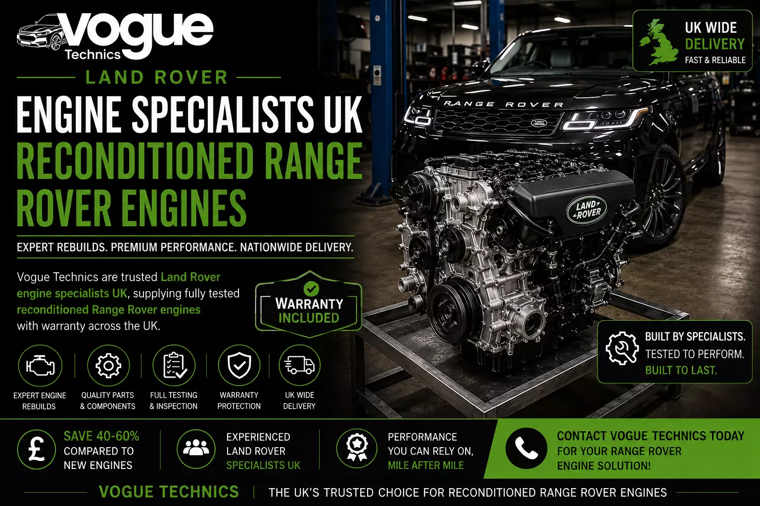 Land Rover Engine Specialists UK | Vogue Technics Engines Rebuild