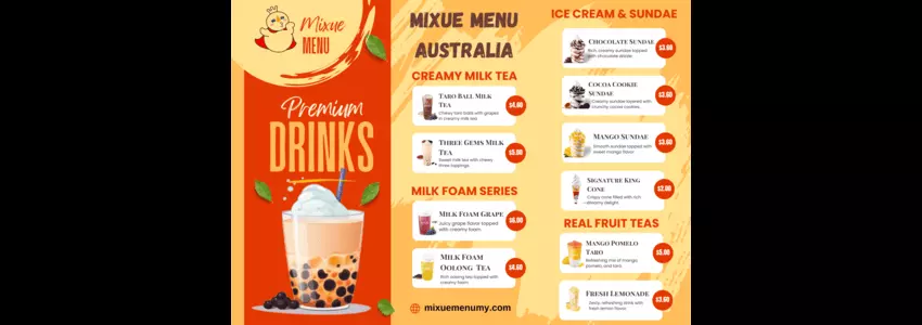Mixue Menu Australia | Ice Cream & Drinks at Great Prices