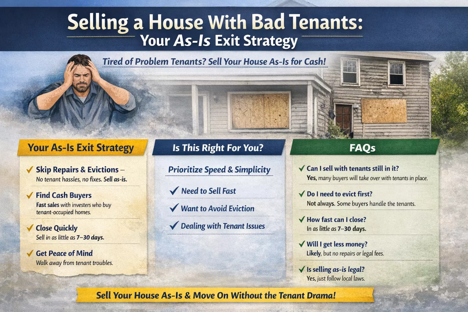 Selling a House With Bad Tenants: Your As-Is Exit Strategy