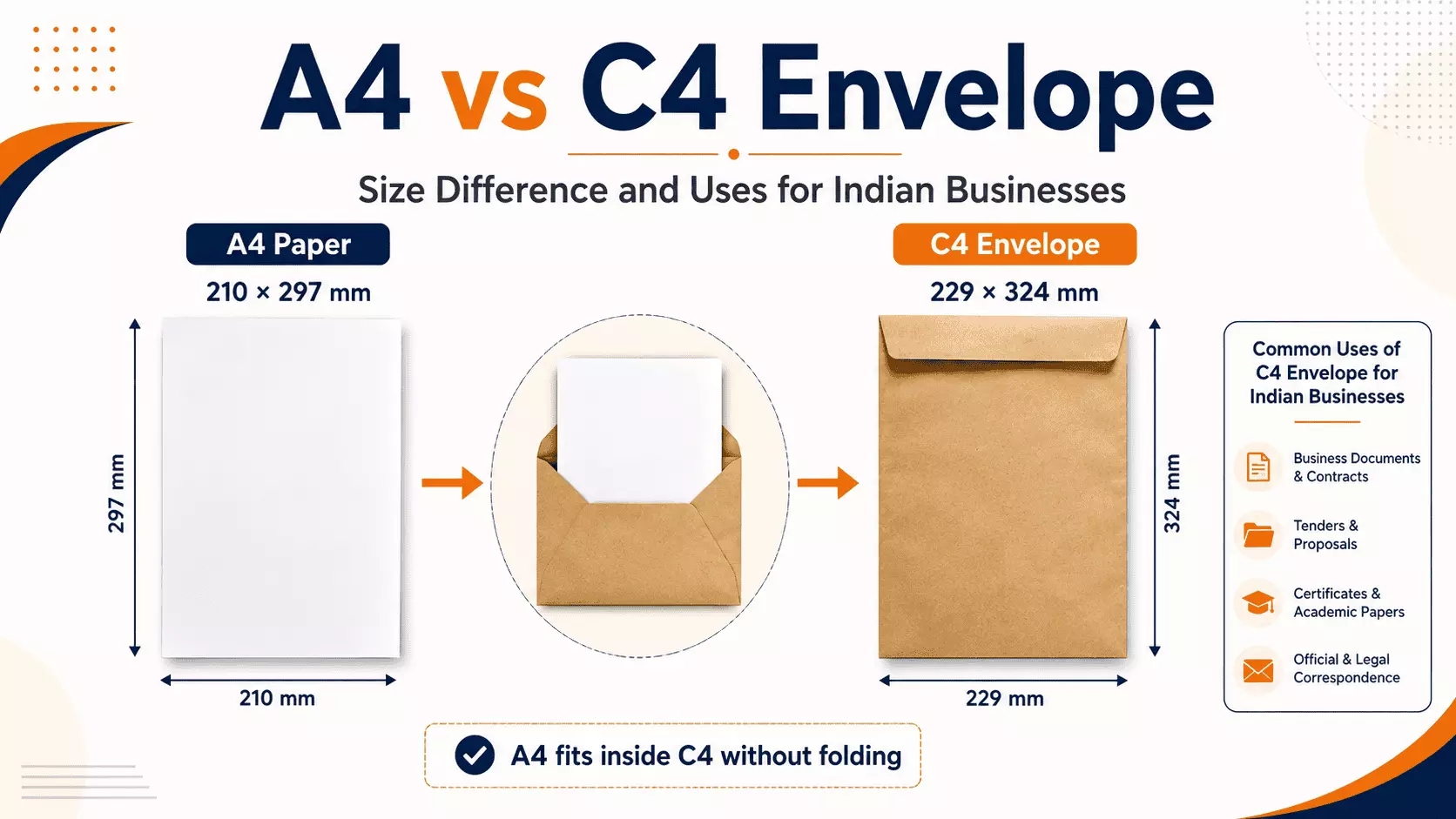 A4 vs C4 Envelope: Size Difference and Uses for Indian Businesses
