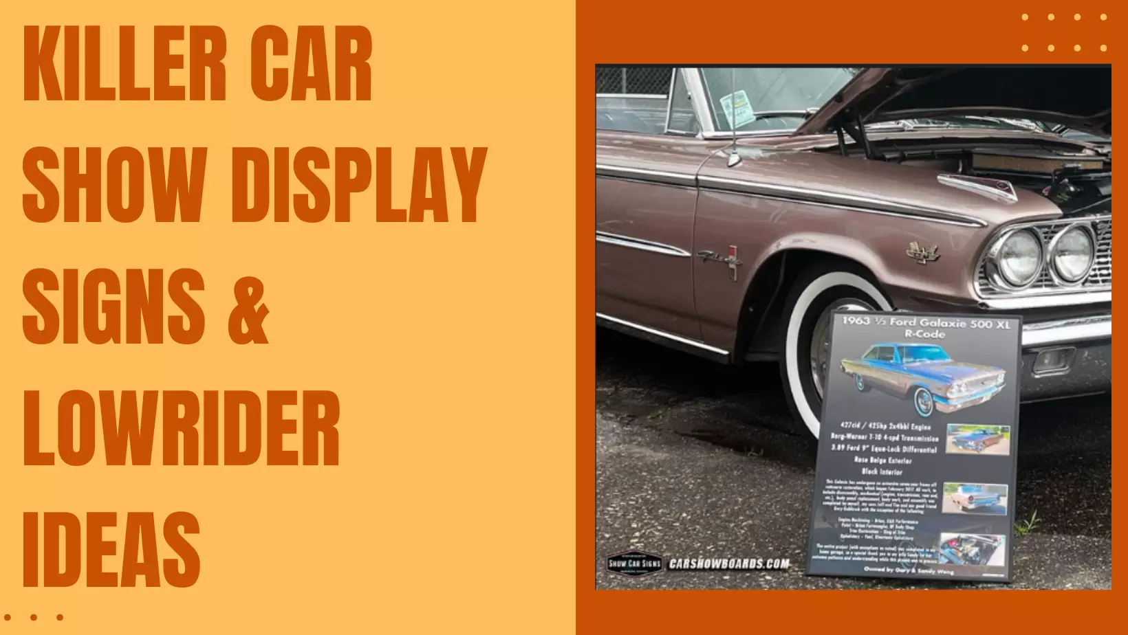 Killer Car Show Display Signs & Lowrider Ideas