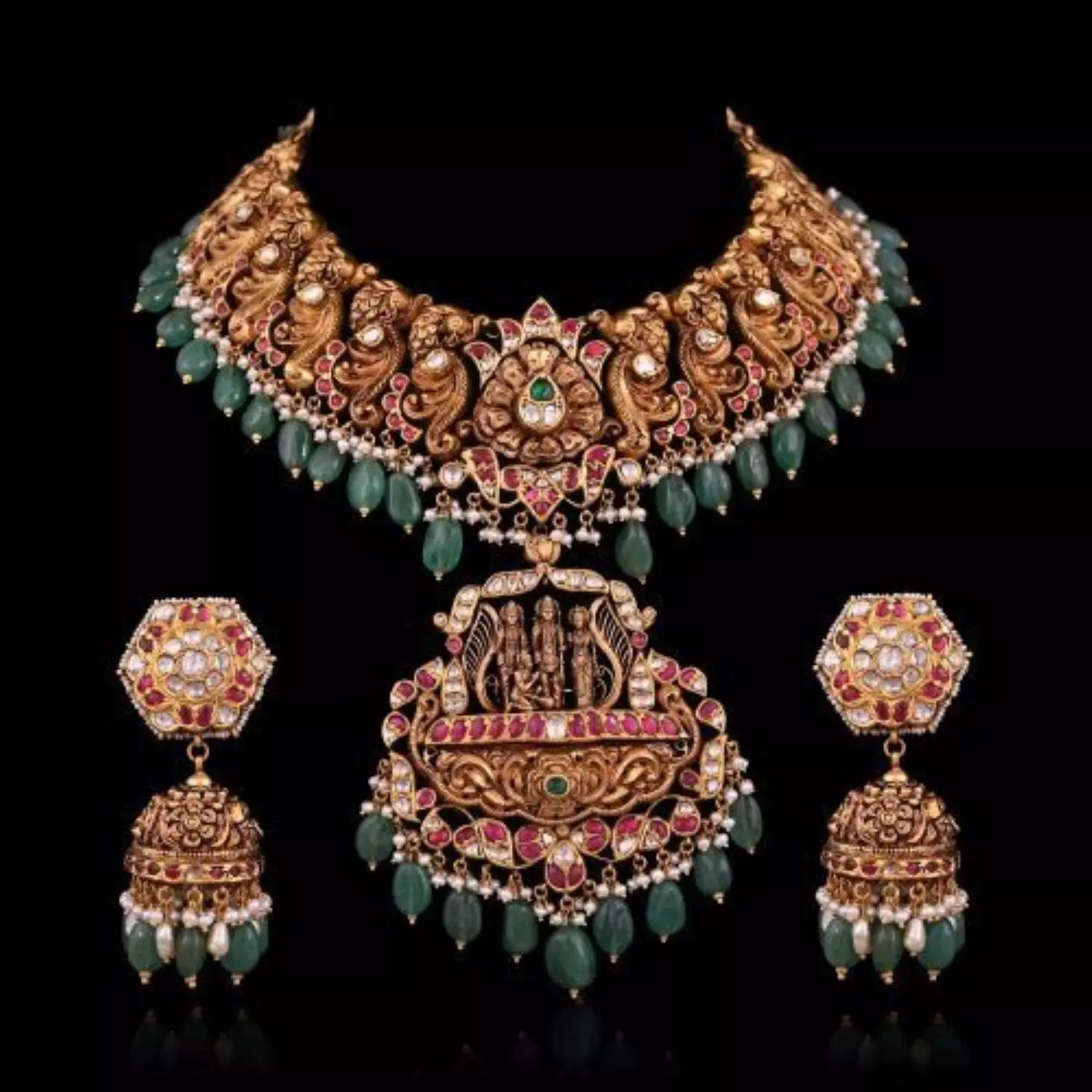 Temple Jewellery Long Necklaces by Shivam Jewels Jaipur