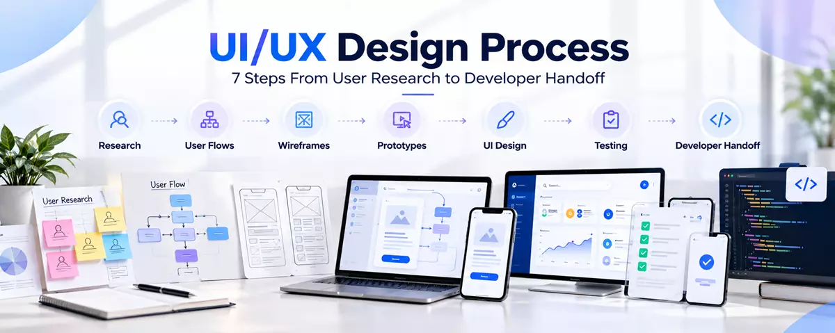 UI/UX Design Process: 7 Steps From User Research to Developer Handoff
