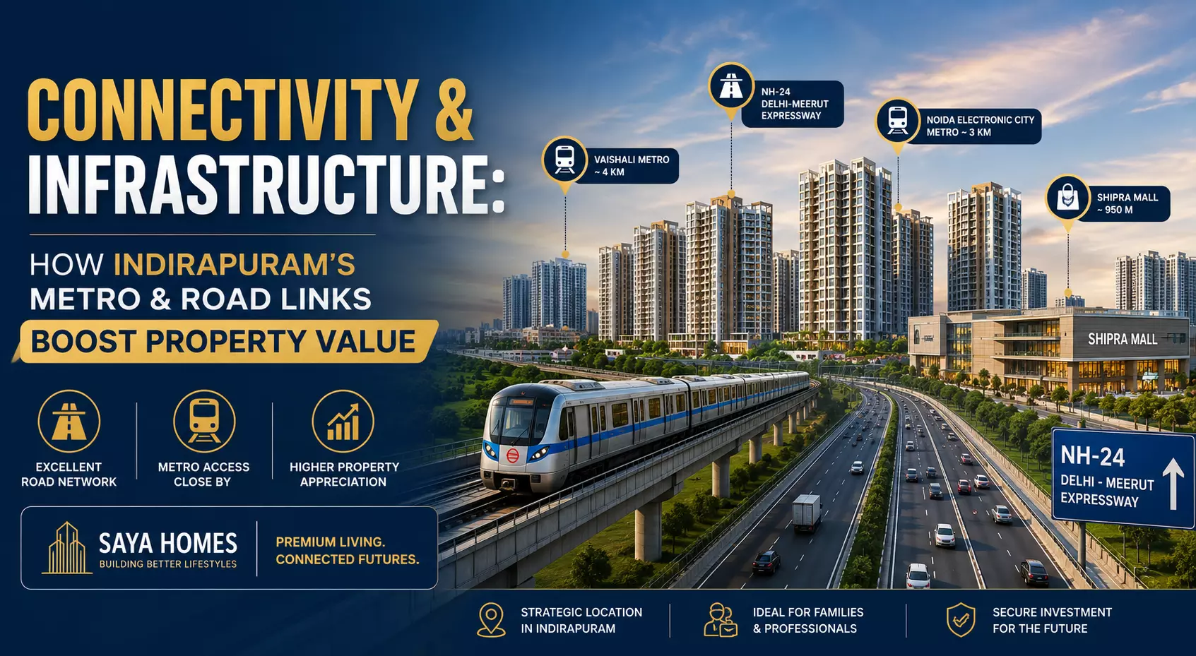 Connectivity and Infrastructure: How Indirapuram's Metro & Road Links Boost Property Value