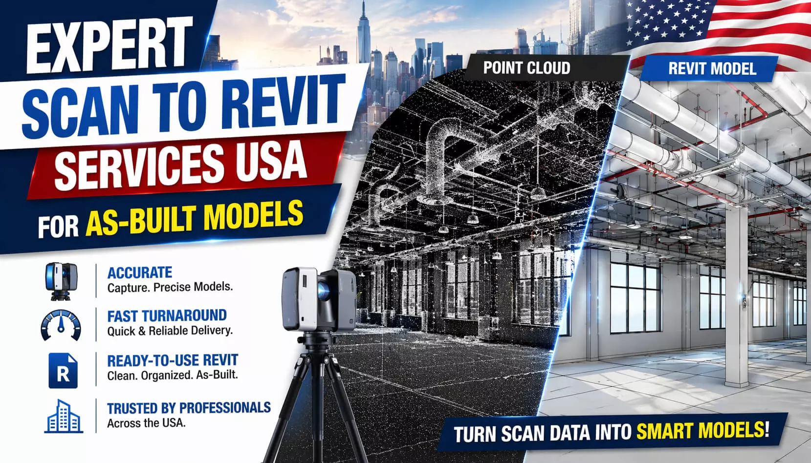 Expert Scan to Revit Services USA for As-Built Models