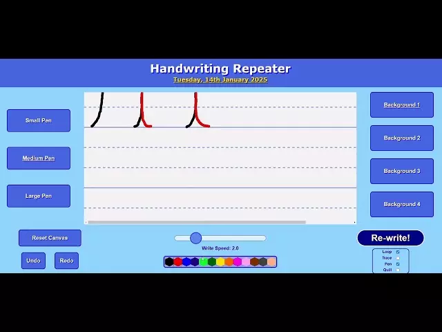Cursive Handwriting Repeater: Practice Flow and Letter Connections
