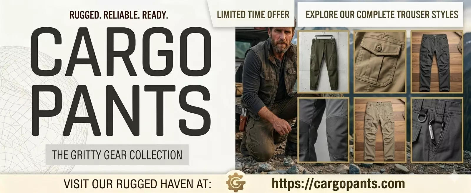 Classic Men's Relaxed Fit Cargo Pants with Multi-Pocket Design