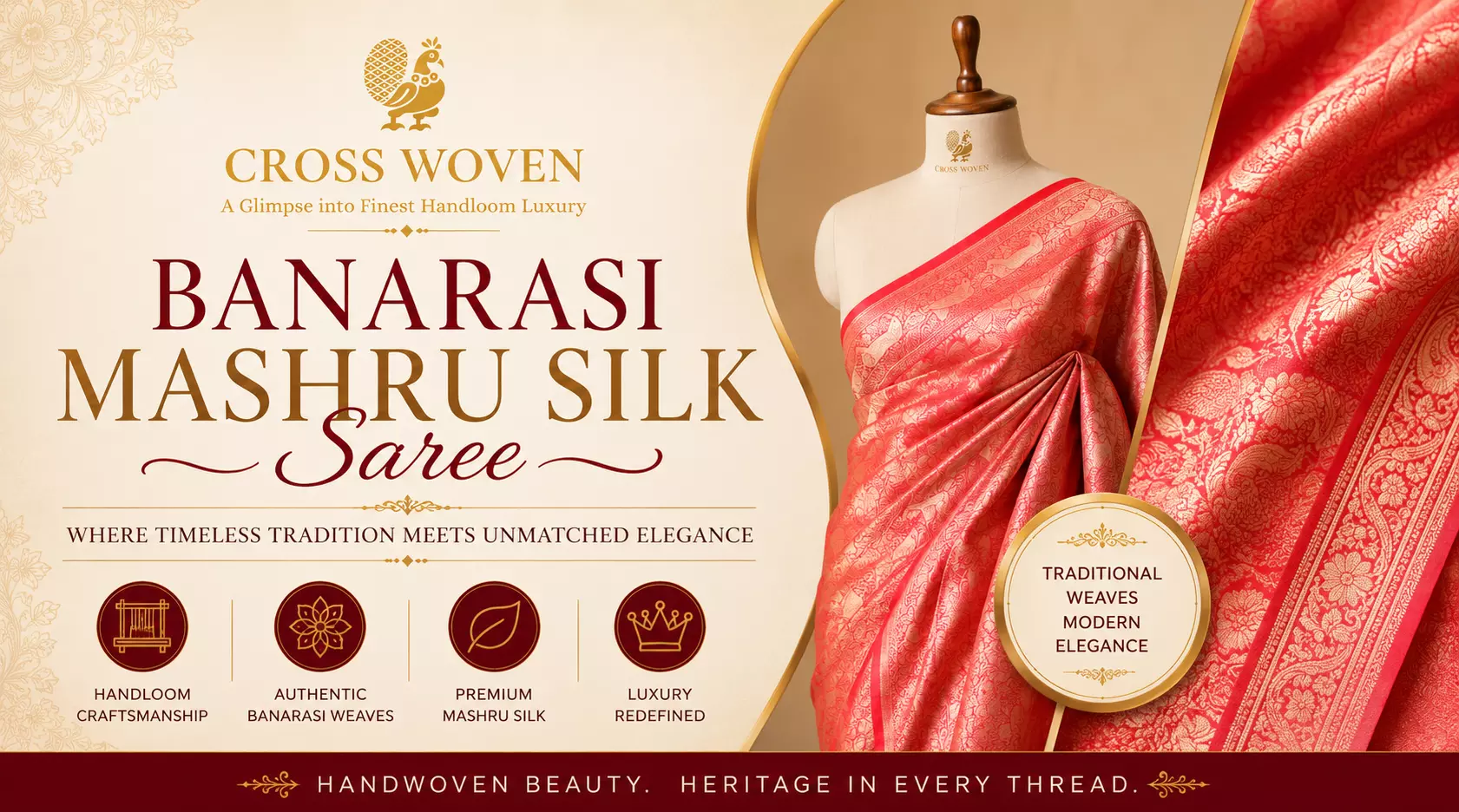 Pure Mashru Silk Saree: Royal Beauty with Traditional Craftsmanship